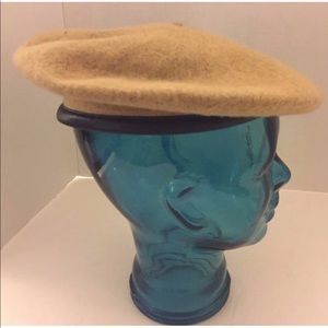 New Eugenia Kim Men Beret Hat Real Fur Dyed Arctic Fox Wool Leather Accent Brown